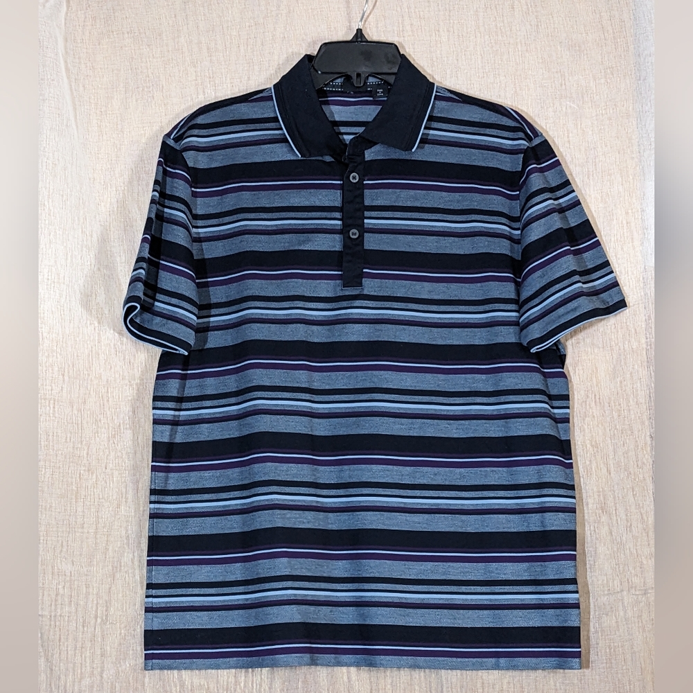 ☘️BOSS Hugo Boss Regular Fit Short Sleeve Striped Polo Size XL 100% Cotton